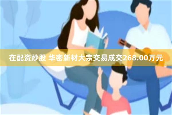 在配资炒股 华密新材大宗交易成交268.00万元