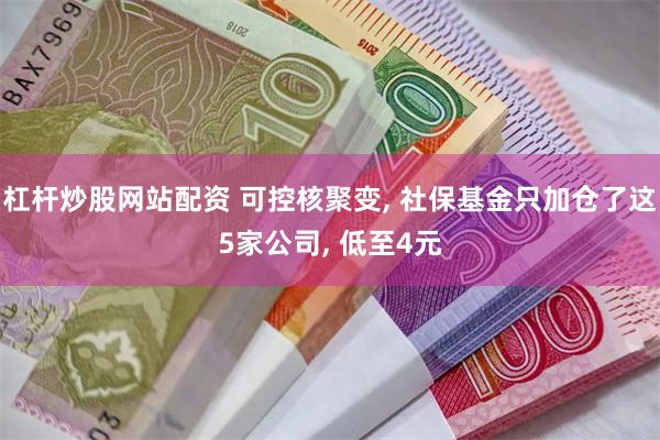 杠杆炒股网站配资 可控核聚变, 社保基金只加仓了这5家公司, 低至4元