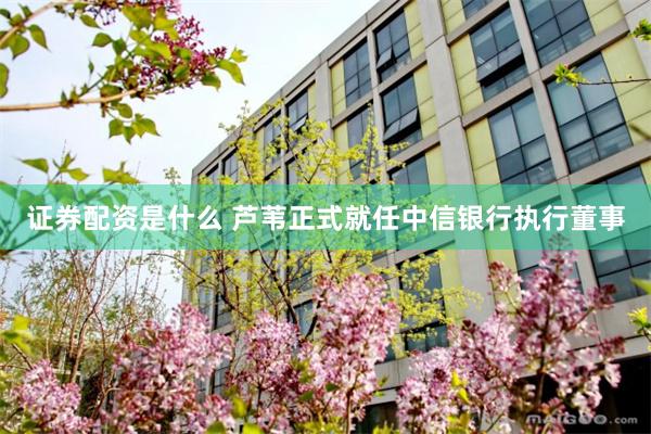 证券配资是什么 芦苇正式就任中信银行执行董事