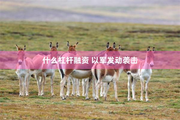 什么杠杆融资 以军发动袭击