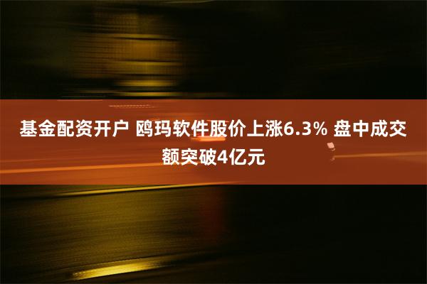 基金配资开户 鸥玛软件股价上涨6.3% 盘中成交额突破4亿元